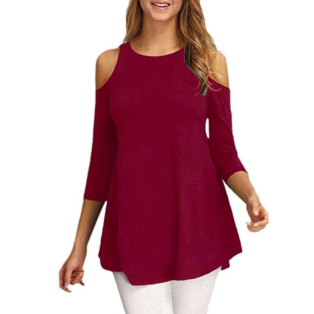 Beautiful women cold shoulder top - Picture 3 of 8